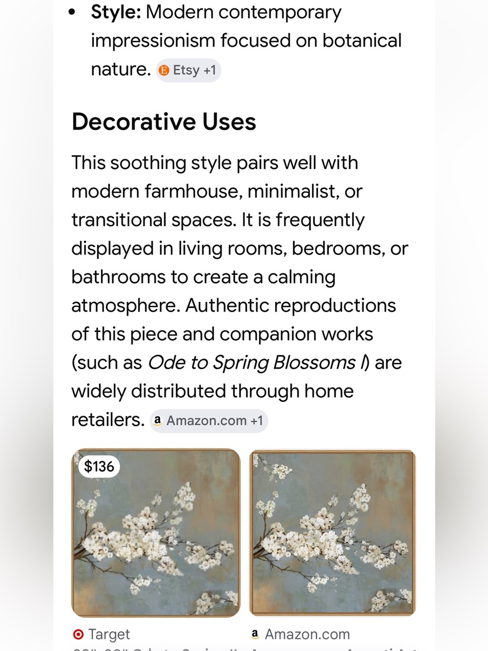 #2319*”9x13” Silver & Framed Blue Floral Wall Art - Serene Blossoms - Picture 6 of 16
